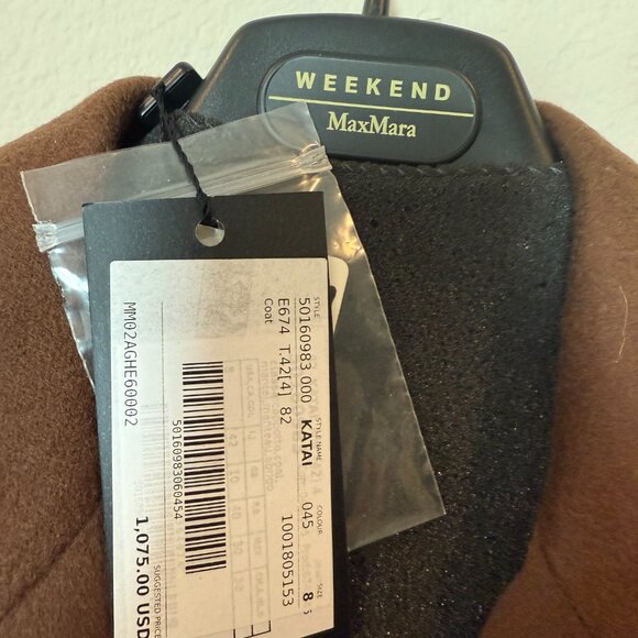 Max Mara Weekend Katai Trench Coat Belted Waist Pure New Wool Size 8 NWT - Picture 2 of 11